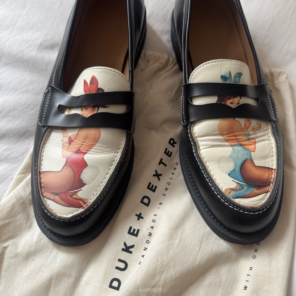 Duke + Dexter Black and Cream Men’s Loafers